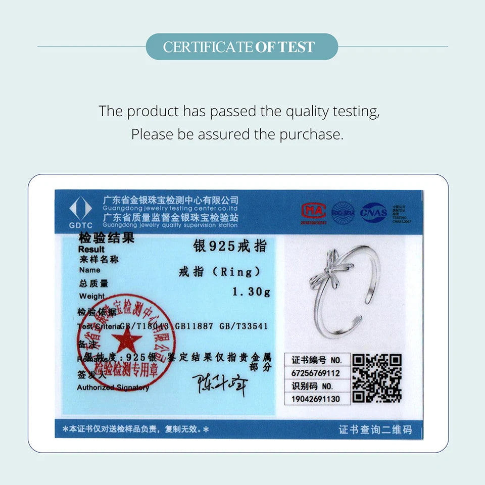 BAMOER 925 Sterling Silver Bowknot Ring for Women Promise Ring High Polish Comfort Fit Band Ring