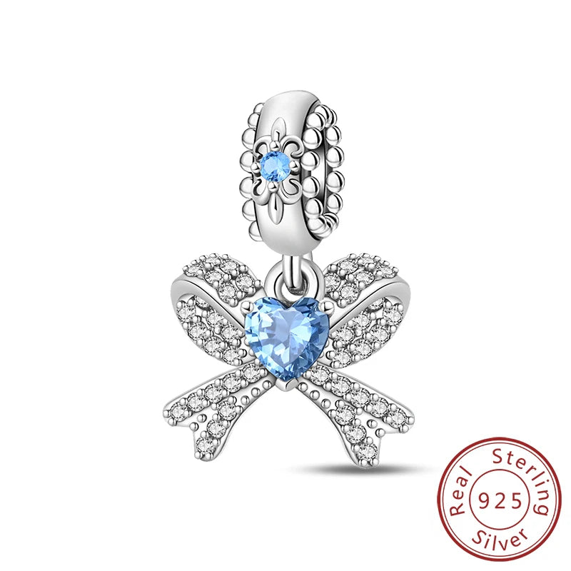 Fit Original 925 Sterling Silver Charms Beads Bows Swan Ballet Princess Pink Charms For Women Fine DIY Birthday Jewelry Gifts