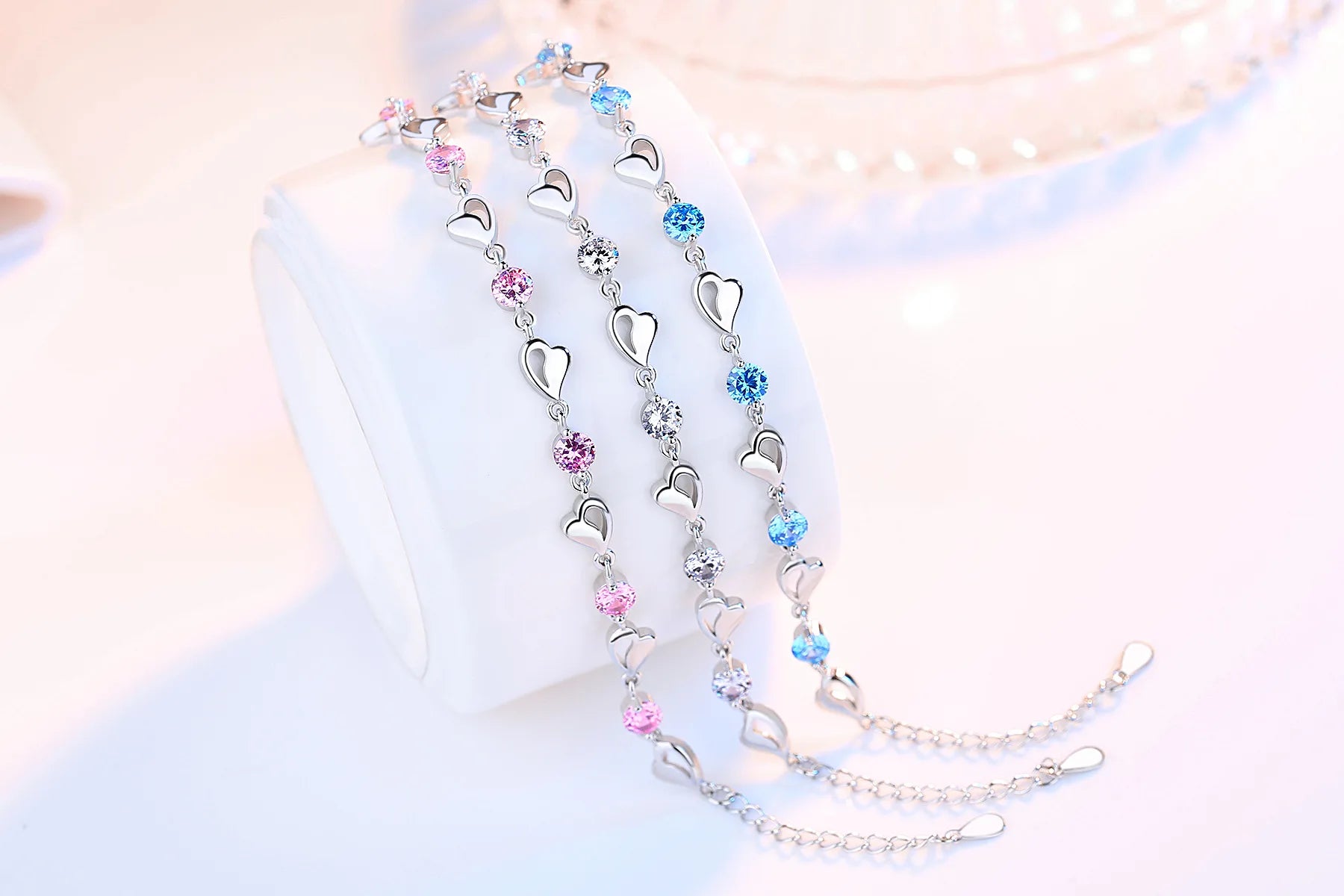 High Quality Retro Heart Bracelet Wedding Shaped Cubic Zirconia