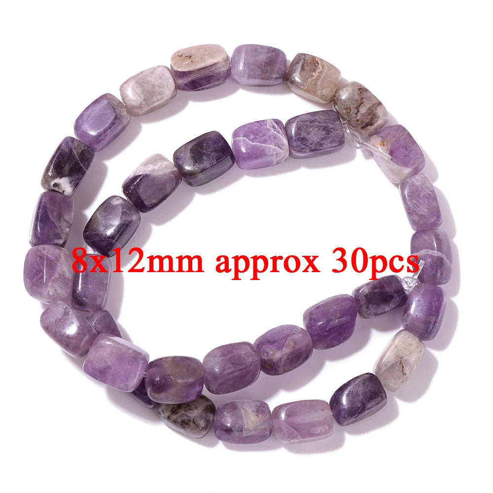 Natural Amethyst Quartz Stone Beads Faceted Round Rondelle Cube Loose Spacer Gem Bead For Jewelry Making Necklace Bracelet DIY