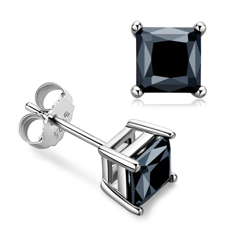 Serenity 1.6ct Black Moissanite Earrings For Women Gift 100% S925 Sterling Silver Plated 18K Round Bag Stud Earring Fine Jewelry - Madeinsea©