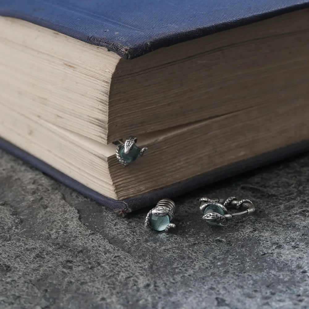 MKENDN 925 Sterling Silber Kristall Magnetische Ohrstecker für Herren Punk Blauer Topas Magnet Ohrringe Schmuck ohne Piercing