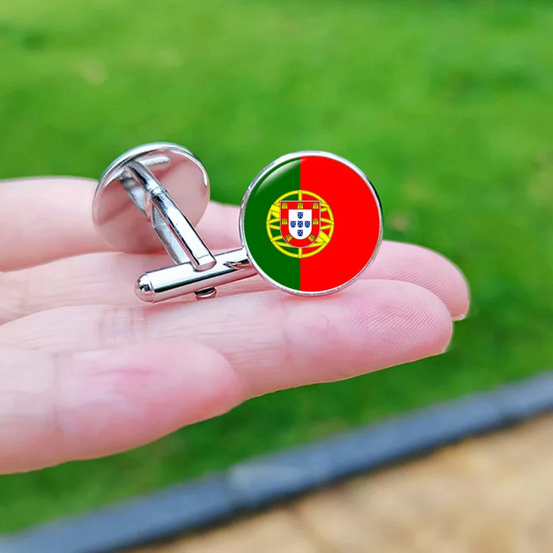 2024 France Flag Cufflinks Spain Chile Russia Netherlands Serbia USA Czech Republic Portugal Norway Switzerland Cuff Links Gift