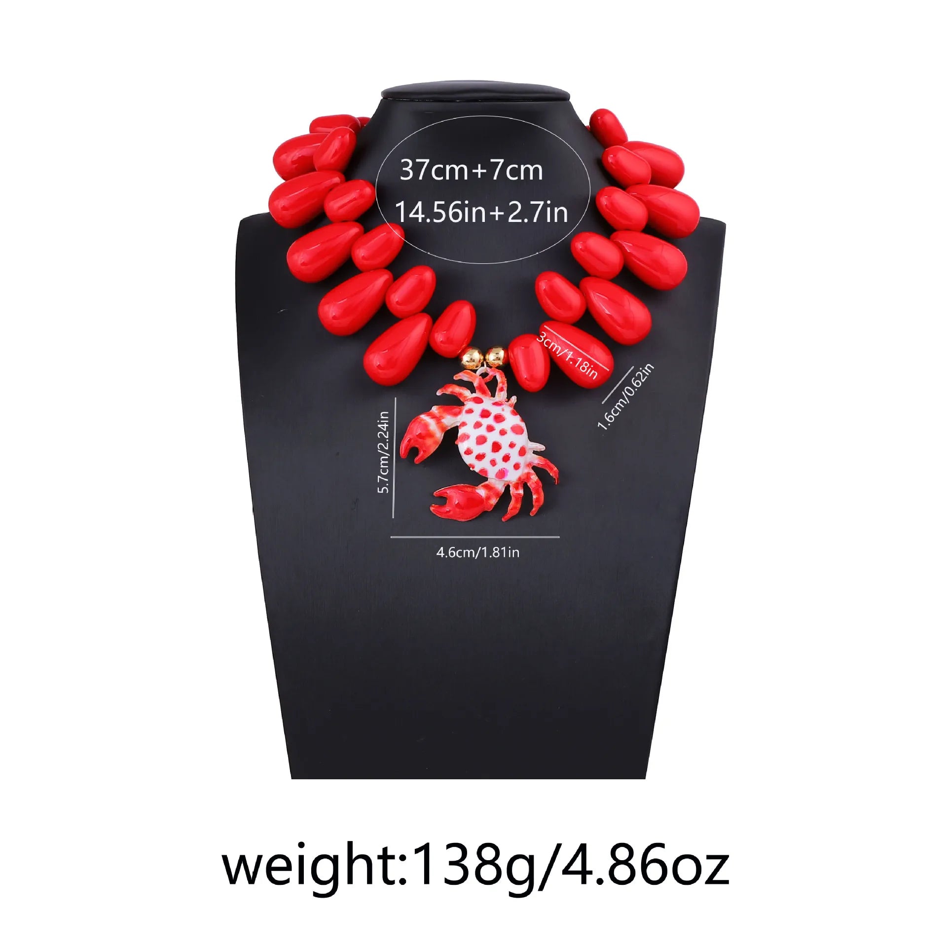 Beach Ocean Vacation Style Exaggerated Alloy Printed Crab Women's Necklace