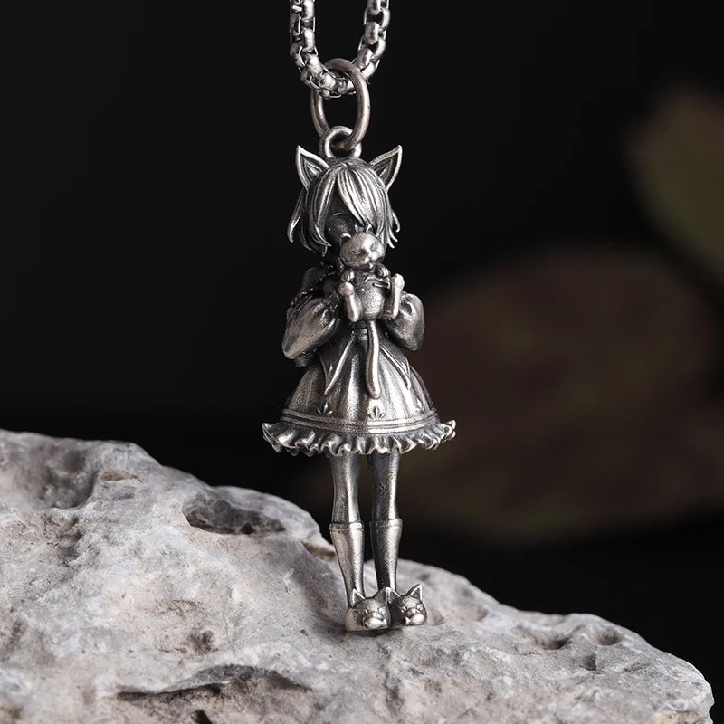 Classic Silver Plated Praying Angel Wings Pendant Necklace Men Women Fashion Protection Amulet Jewelry Birthday Gift