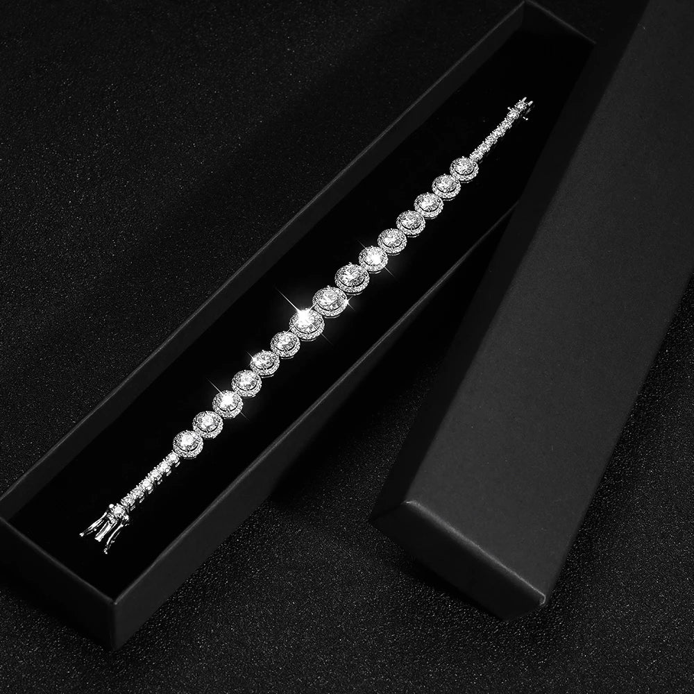 Serenity 6.5mm D Color Moissanite Tennis Bracelet For Women Gift S925 Sterling Silver Sparkling Lab Diamond Hand Chain Jewelry - Madeinsea©