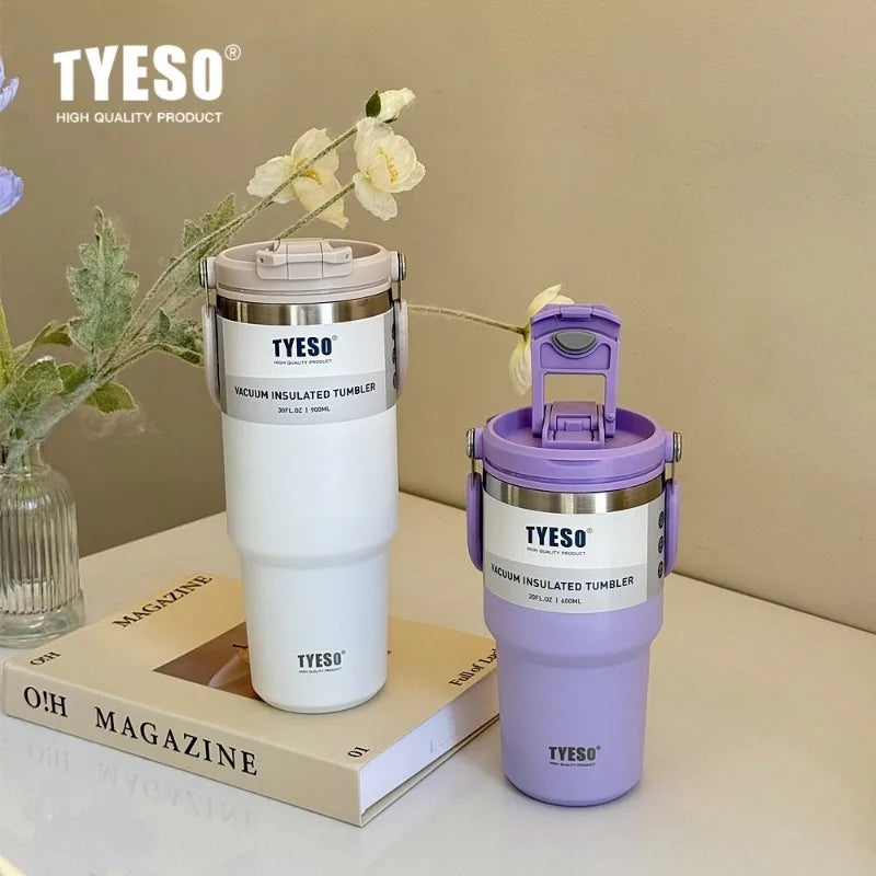 Tyeso Stainless Steel Coffee Cup Cold And Hot Double-layer Insulated Cup Tumbler Thermo Water Bottle Car Travel Mug Vacuum Cup - Madeinsea©