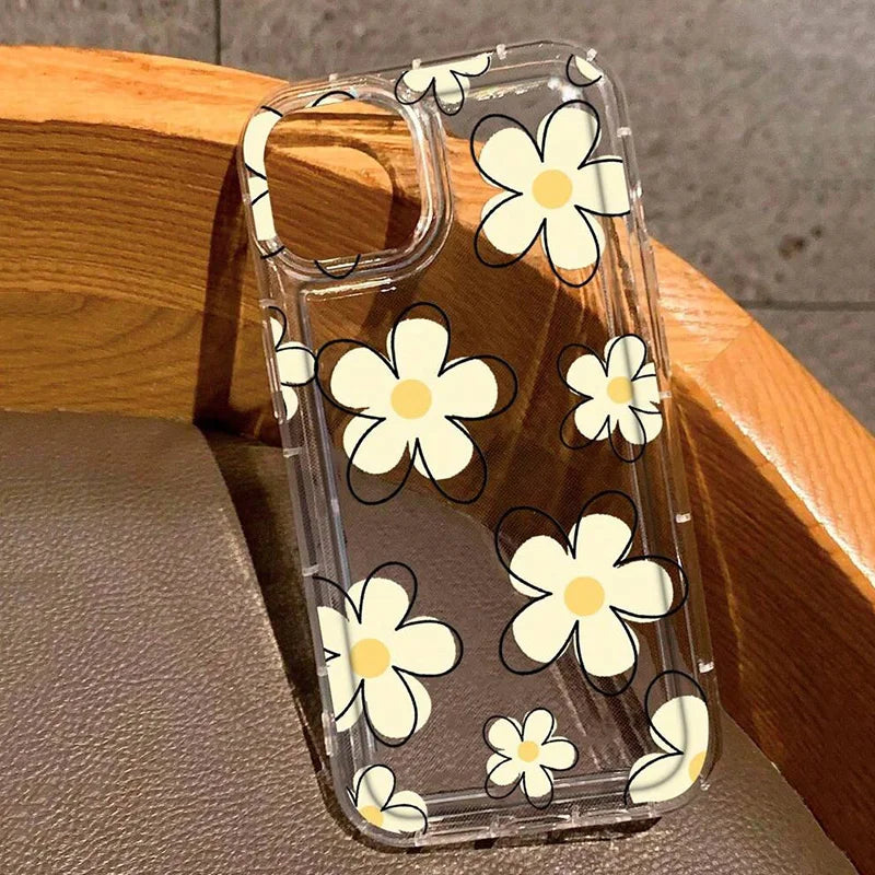 Floral Pattern Transparent Shockproof Phone Case for Xiaomi Redmi Note 13 12 11 10 9 Pro Plus 11s 10s 13C 12C Redmi 13 4G Cover