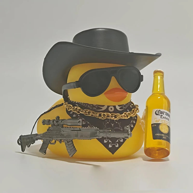 Cowboy Rubber Duck Car Ornament for Jeep Duck Car Dashboard Decorations Quirky Rubber Duck Car Accessories Funny Office Gifts