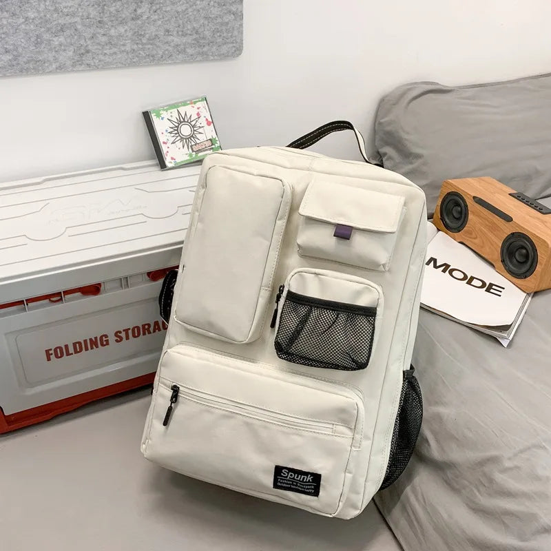 Men Women Travel Backpack Laptop Bag Large Capacity Casual Trip Schoolbag Multi-Pocket Nylon School Backpack for Student Female