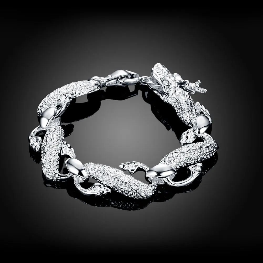 Noble 925 Sterling Silver Square Solid Chain Bracelet for Women Men Charm Party Gift Wedding Fashion Jewelry - Madeinsea©