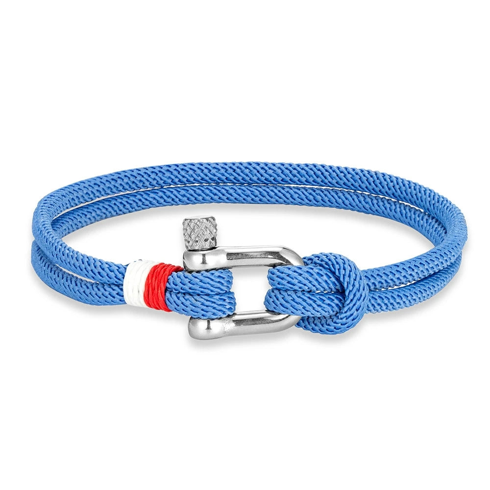 MKENDN Minimalist Lucky Rope Bracelet Stainless Steel Mini U-Shape Shackle Buckle Bracelets for Men Women Couple Gift