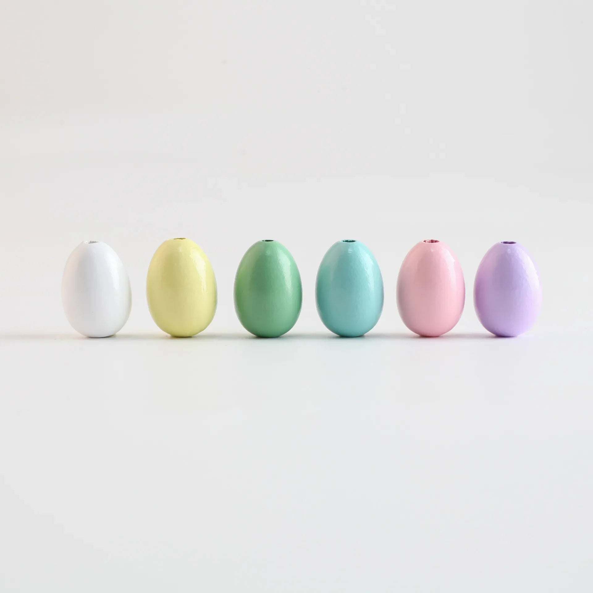 10Pcs/Pack Easter Day Painted Eggs Wooden Beads DIY Kids Toys Bracelet Accessories