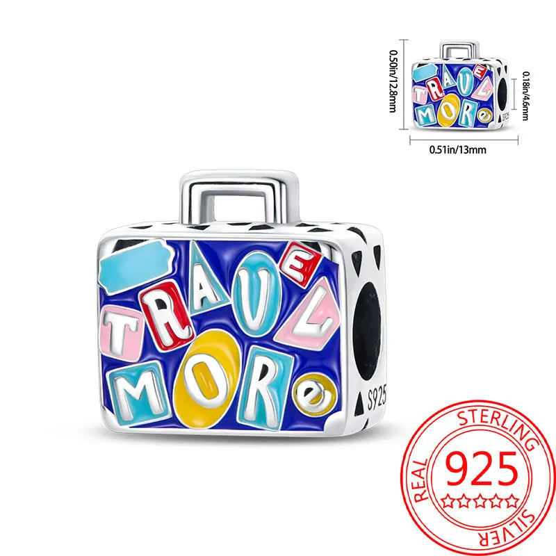 925 Sterling Silver Paris Tower Aircraft Travel Charm Pendant Beads Fit Charm Original Bracelet for Women Jewelry Making