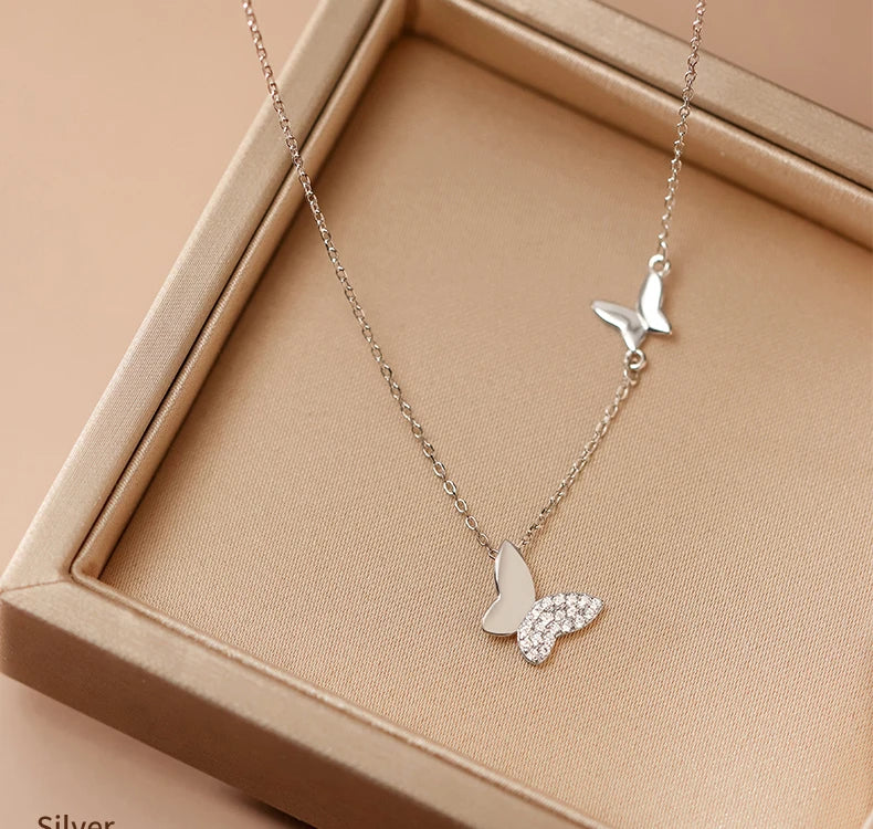 New Arrivals 925 Sterling Silver Butterfly Necklaces Pendant Hot Sale Pure Silver Jewelry for Women