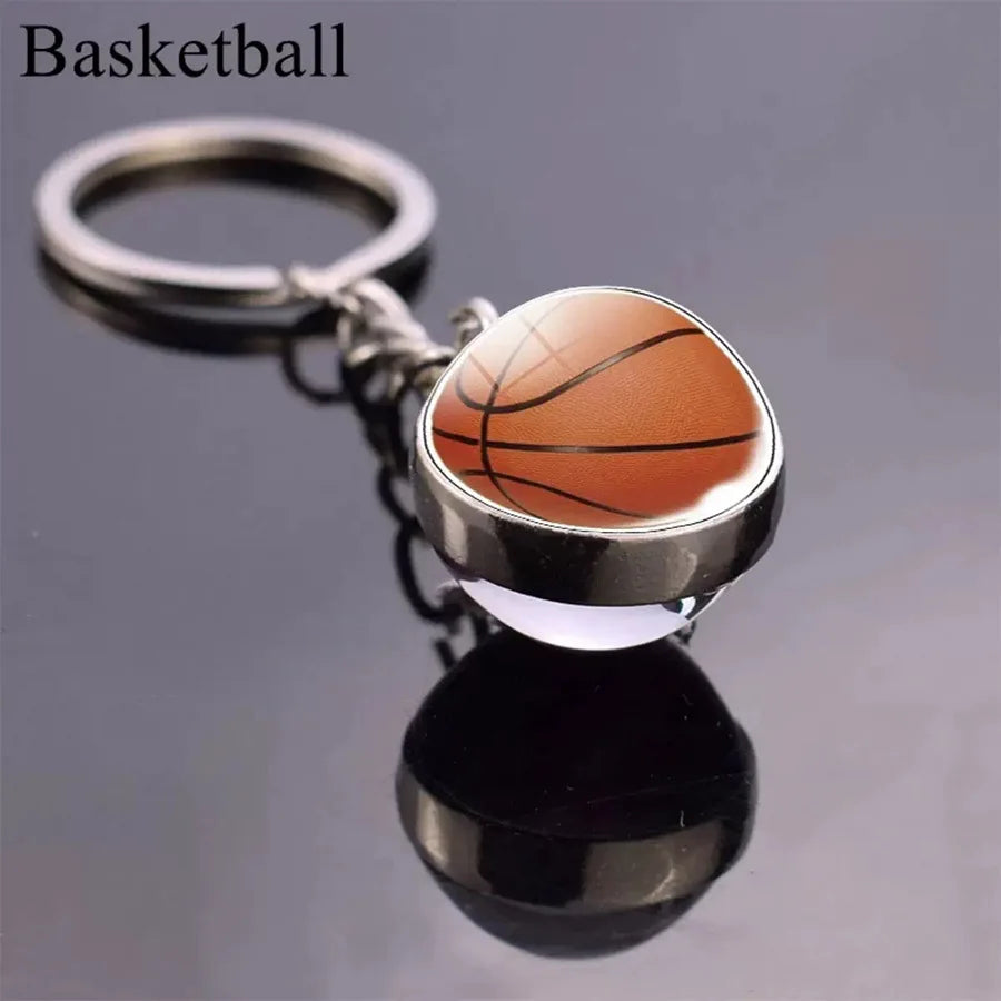 New Football Basketball Baseball Tennis Volleyball Keychain Unisex Bag Decoration Metal Holder Pendent Keyring Cycling Jewelry