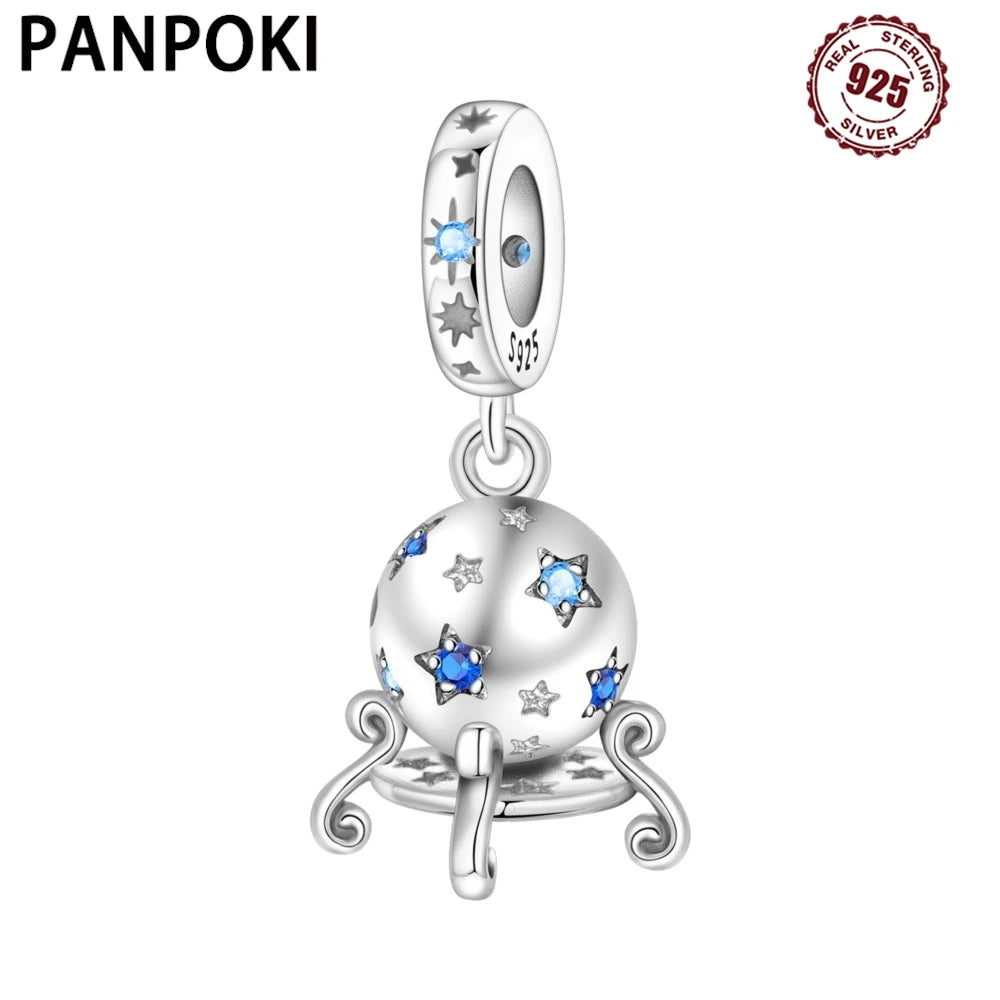 PANPOKI 925 Sterling Silver Magic Ball Pendant Beads Original Pendants Bracelet Charm Jewelry Party DIY Trendy Gifts