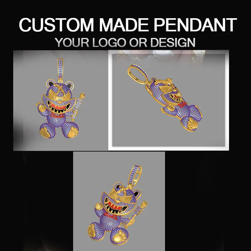 Collier pendentif style hip-hop, bijou sur mesure