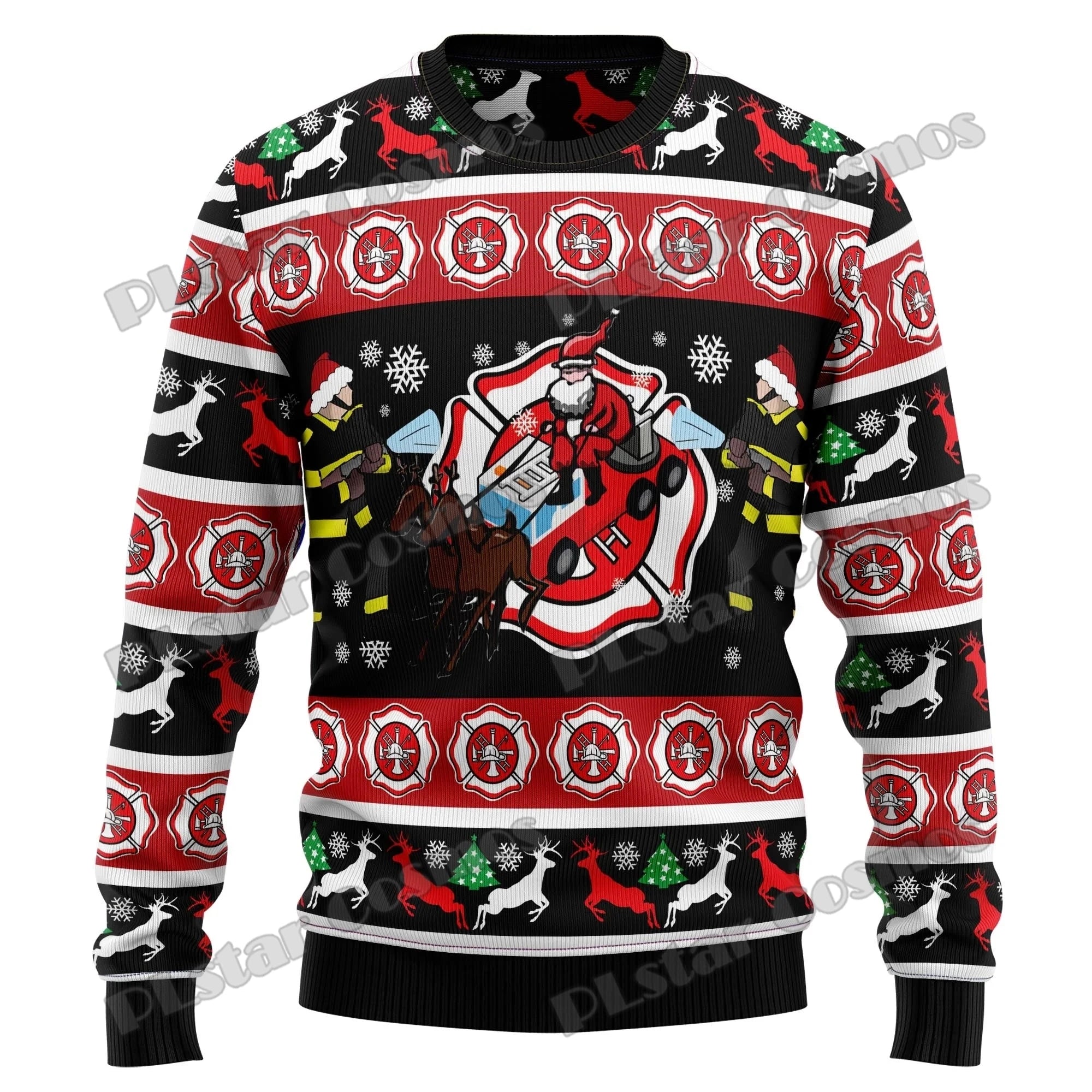 Funny Horse Christmas Graphic 3D Printed Fashion Men's Ugly Christmas Sweater Winter Unisex Casual Knit Pullover Sweater MYY15