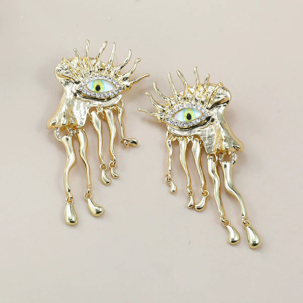Trendy Exaggerated Alloy Eye Earrings for Woman