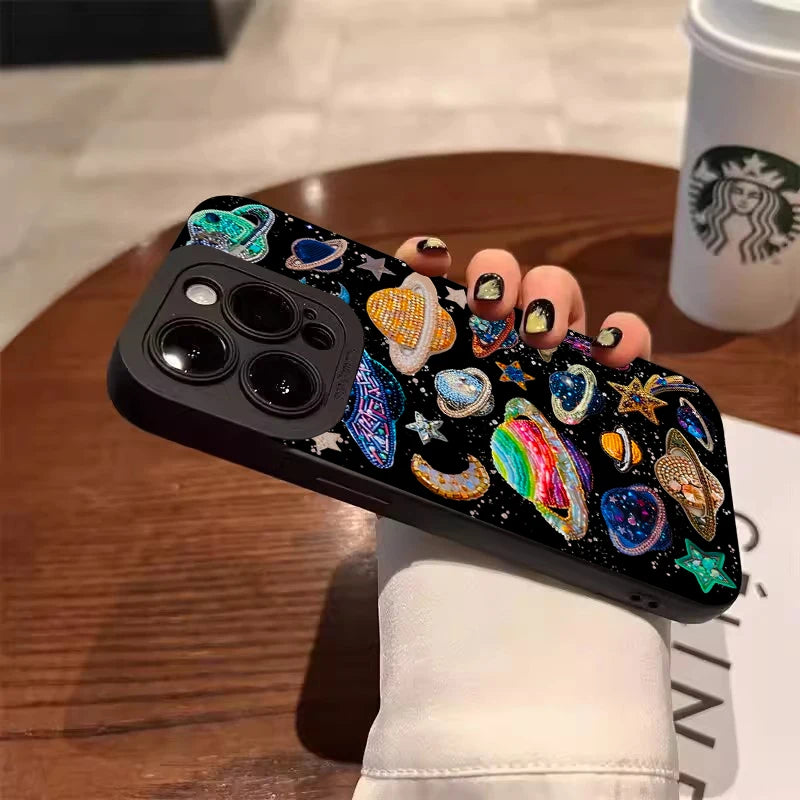 Colorful Braided Planet Hand-Painted Case for Xiaomi Mi 11 Lite 5G 14 13T 13 12T 12 Poco F6 F5 X6 X5 X3 M6 Pro Shockproof Cover