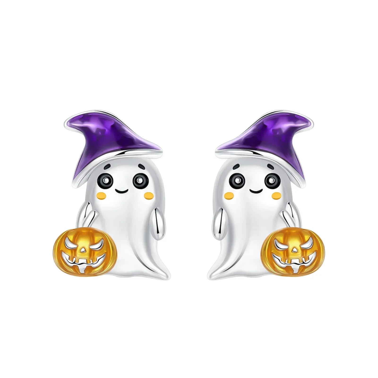 Halloween 925 Sterling Silver Skull Charm Luminous Pumpkin Bat Ghost Coffin Bead Pendant Ring Necklace Bracelet DIY Jewelry Gift