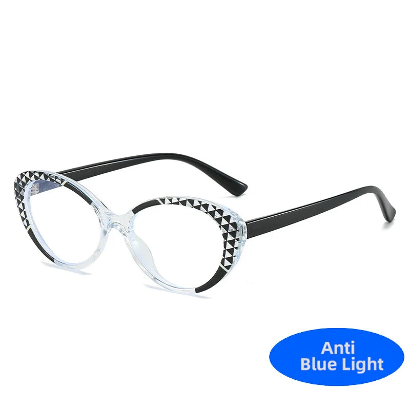 Cute Double Color Oval Anti Blue Light Glasses Computer Goggles Fashion Clear TR90 Frame Eyeglasses Blue Rays Blocking Eyewear