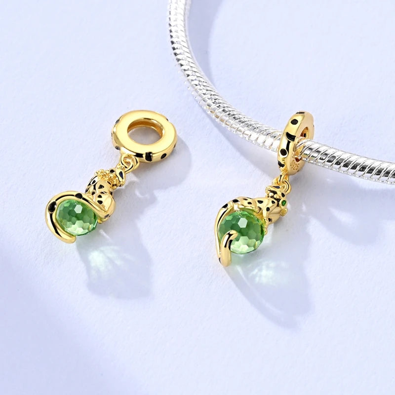 Original Charms Beads 925 Sterling Silver Golden Leopard Firefly Butterfly Hot Air Balloon Beads Fit DIY Bracelet Fine Jewelry