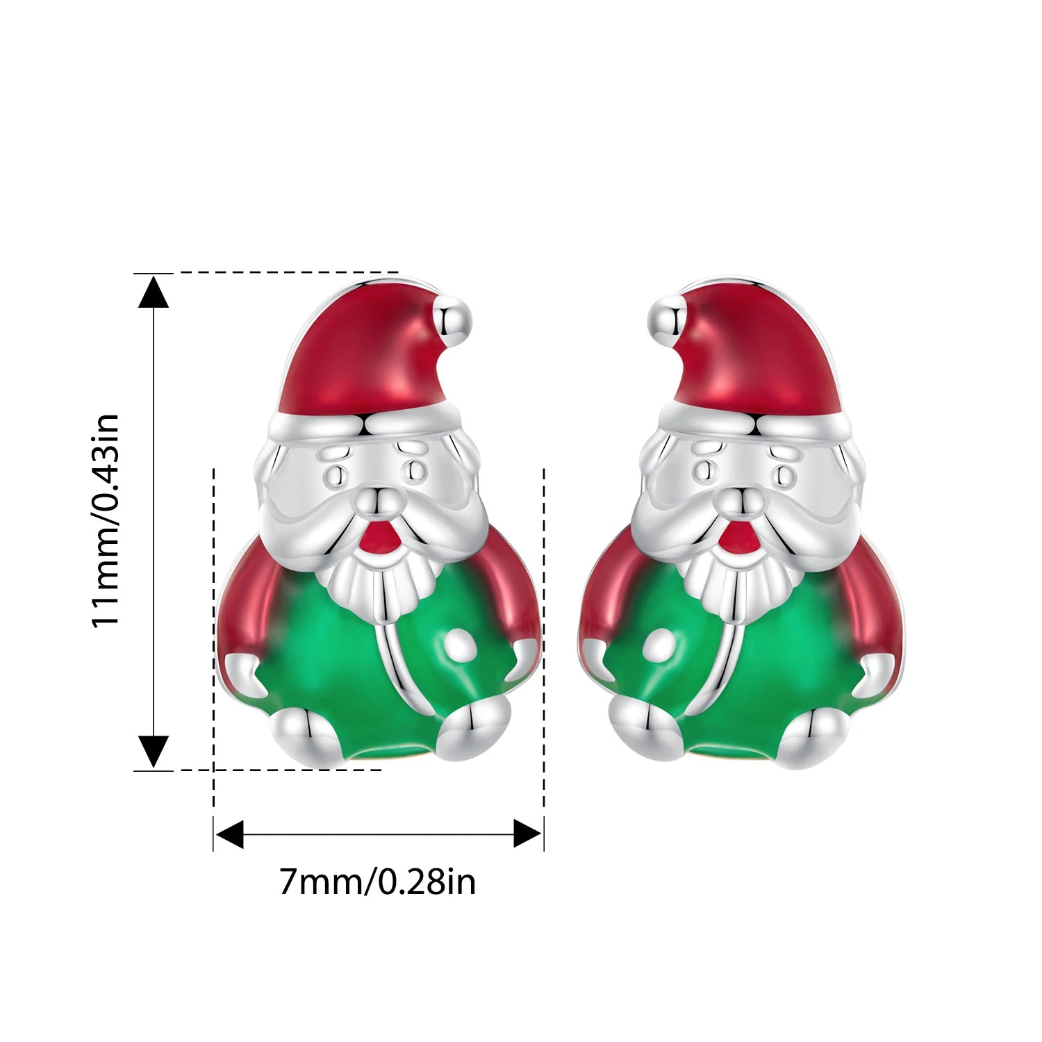 BISAER 925 Sterling Silver Santa Claus ChristmasTree Earrings for Teens, Dainty Hypoallergenic Studs Christmas Gifts Jewelry