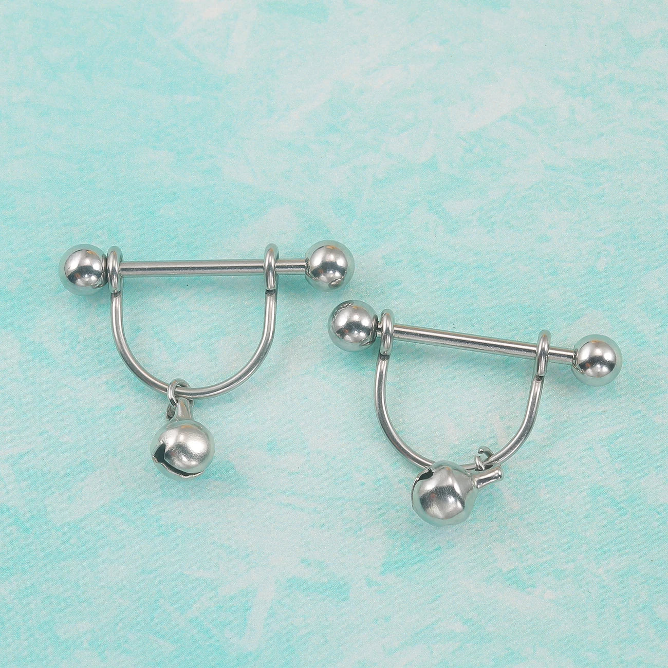 1 Pair 14G 16G Nipple Rings Dangle Bell Sexy Woman Nipple Piercing Women Breast Ring  Body Jewelry