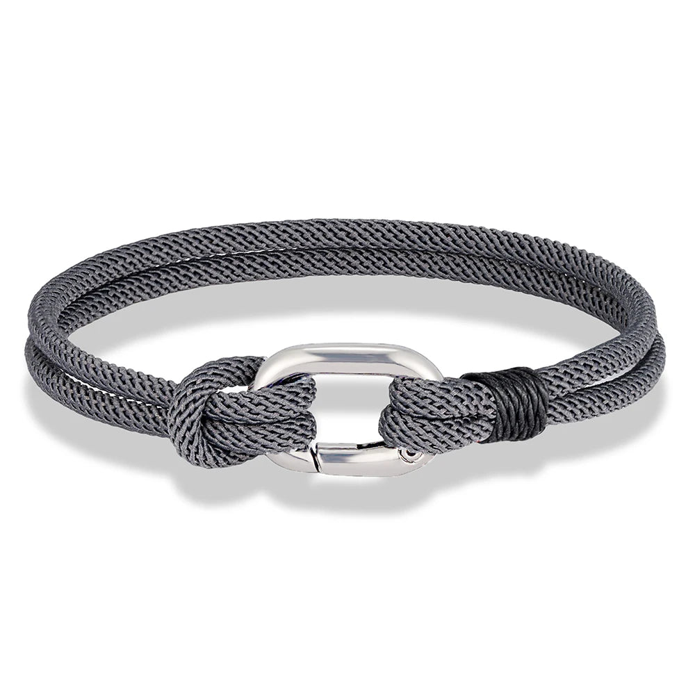 MKENDN New Nautical Mens Thin Rope Bracelet With Oval Circle Spring Clasp For Surfer Beach Jewelry Gifts - Madeinsea©