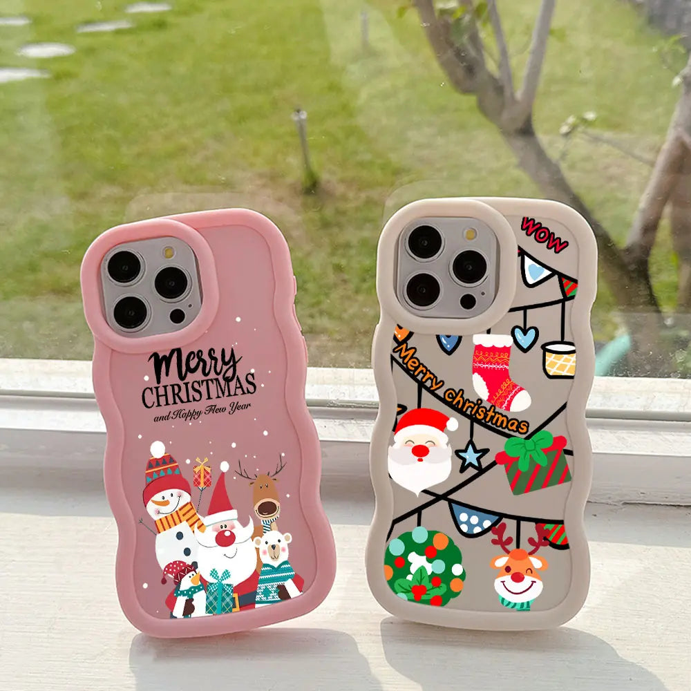 Santa Claus Elk Snowman Christmas Phone Case For Xiaomi 14 14T Poco X6 X7 X5 X3 Pro NFC 4G 5G Soft Silicone Back Cover