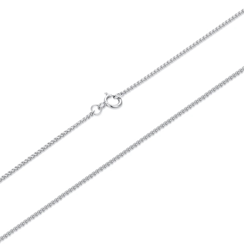 WOSTU Halskette aus echtem 925er Sterlingsilber mit Weizenkette für Damen und Mädchen, dünne und robuste Halskette aus 925er Sterlingsilber mit einfachen Gliedern