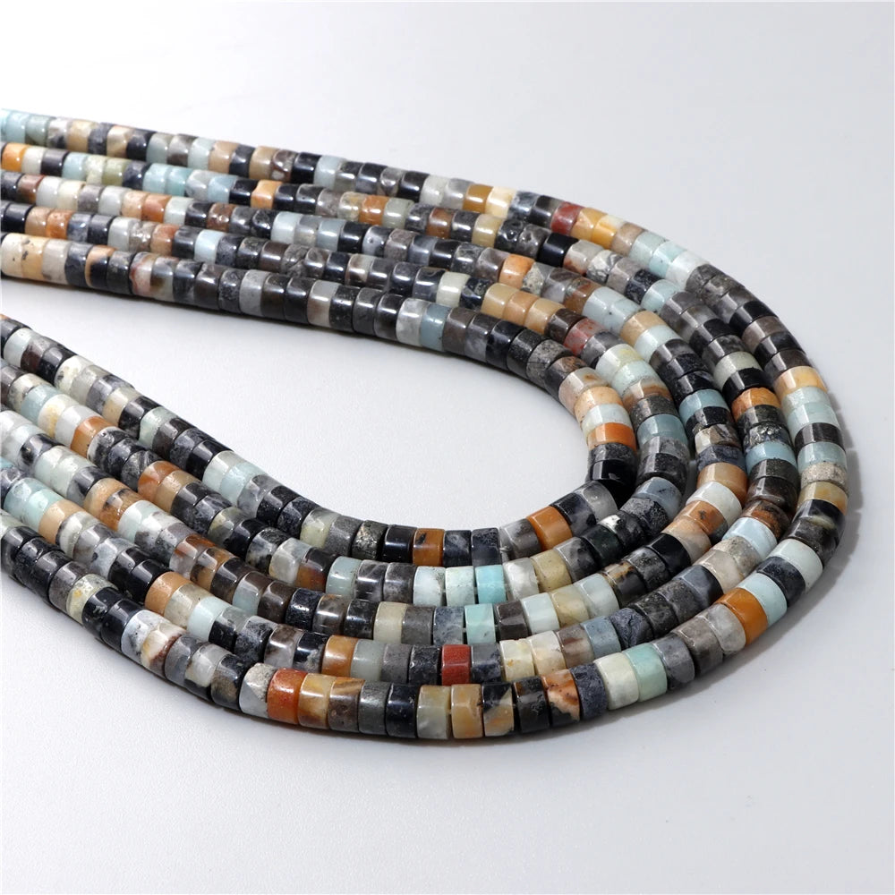 Natural Flat Round Disc Beads 6x3mm Sea Sediment Amethysts Rondelle Spacer Stone Bead For Jewelry Making DIY Bracelet Earrings