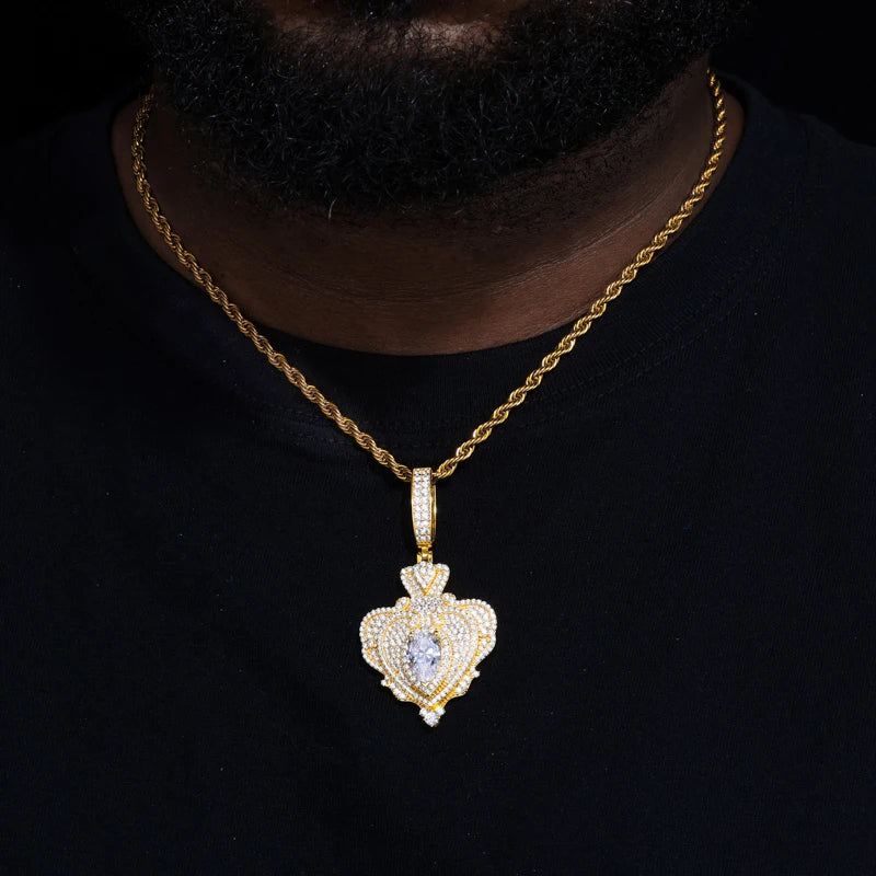 Pendentifs unisexes TUHE de haute qualité en moissanite D VVS sertis de pierres, style hip-hop