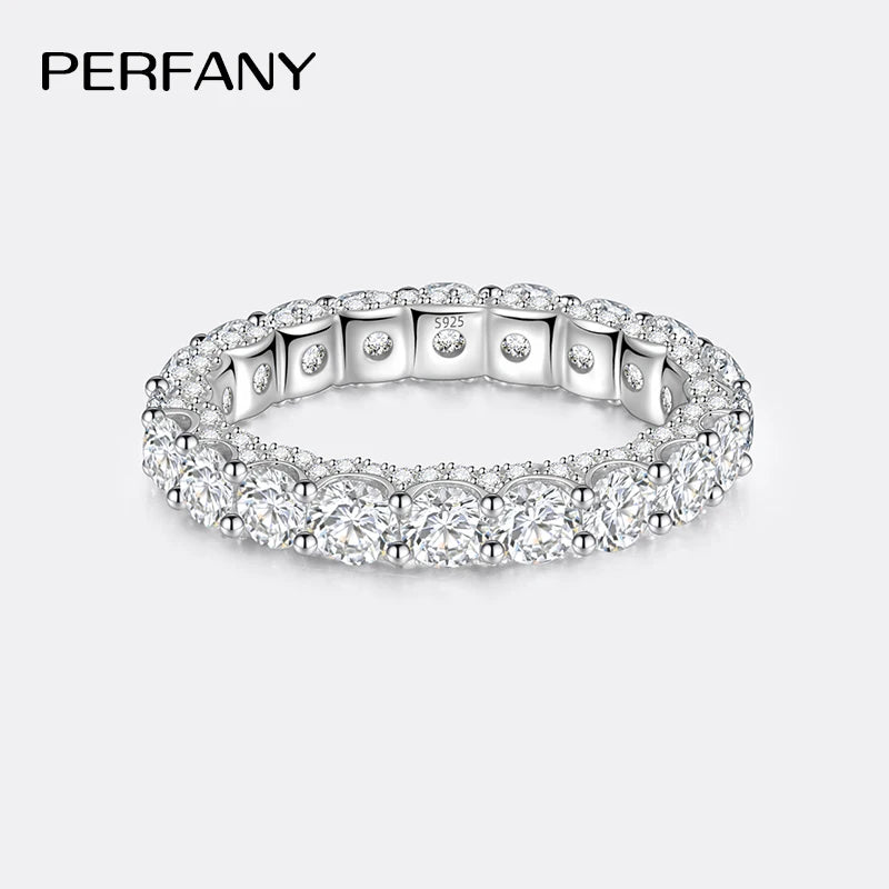 PERFANY 2.1CT Moissanite Ring for Women S925 Pure Silver Sparkling Eternal GRA Certified Diamond Ring Luxury Wedding Jewelry - Madeinsea©