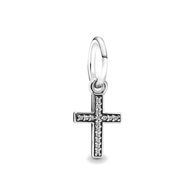 Fine religion series 925 Silver Jesus Bible Diy Bead cross Pendant Fit Original Bracelet Trinket Jewelry Figure Buddha Charm