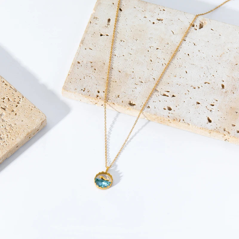 Stainless Steel Ocean Pendant Necklace - Madeinsea©