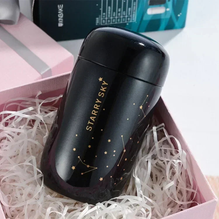 Thermos Bottle Starry Sky Mini Small Capacity Leakproof Coffee Mug 304 Stainless Steel Vacuum Flask 200ML Thermo Bottle New