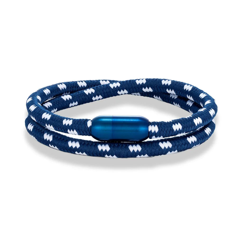 MKENDN Nautical Style Double Strand Rope With Stainless Steel Magnet Clasp Wrap Bangle Unique Sailing-Inspired Gift for Women