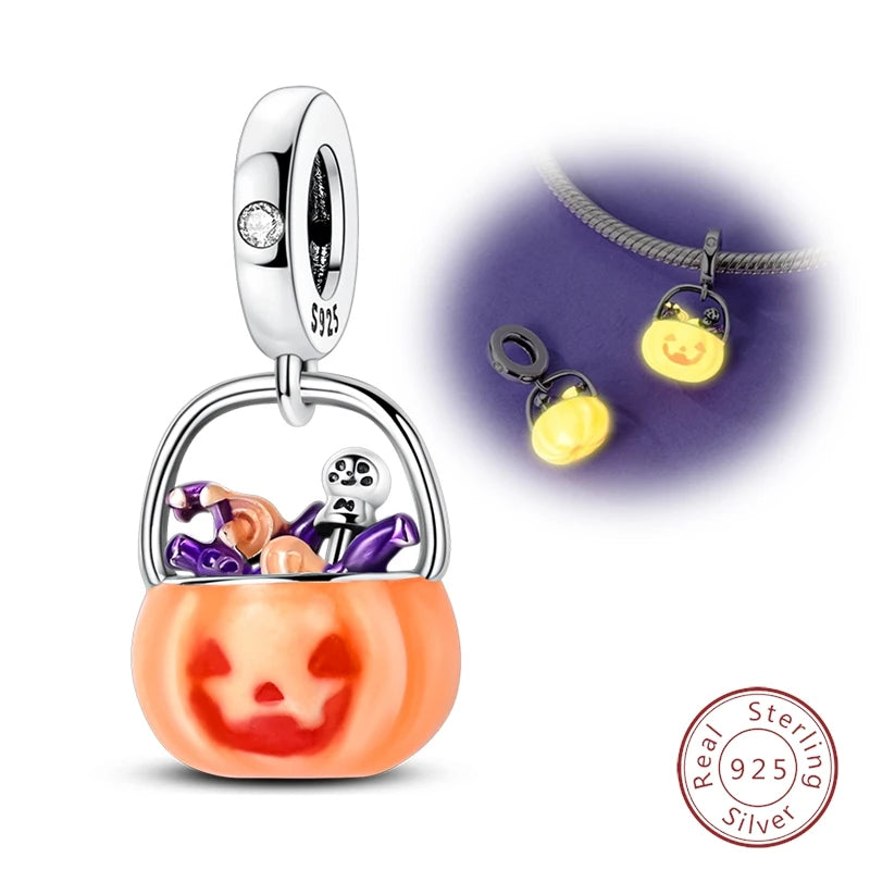 Halloween 925 Sterling Silver Design Charms Beads Pendants Suitable for Original Bracelet DIY Exquisite Making Jewelry
