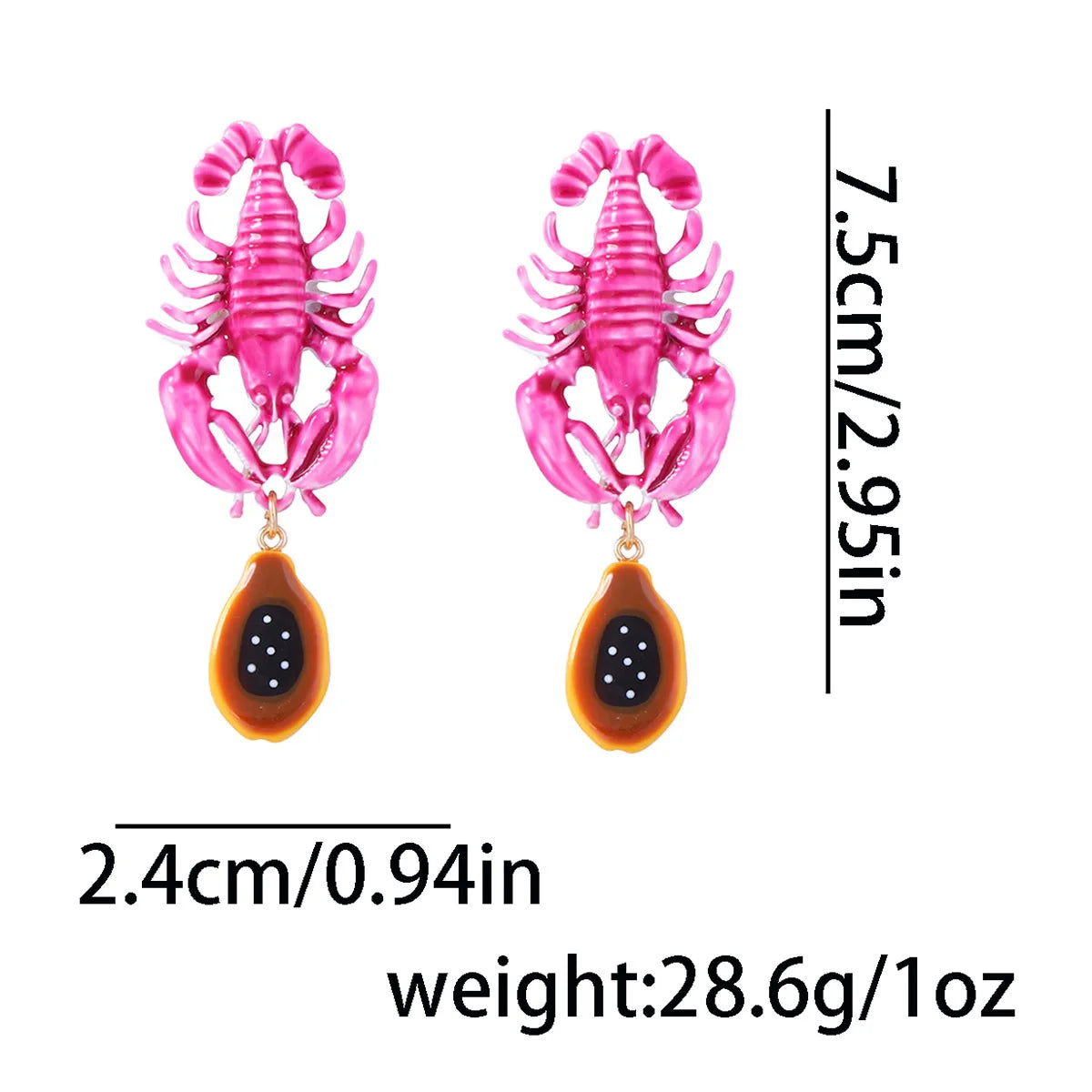 ZAA Fashion Summer Holiday Lobster Pendant for Women's Earrings