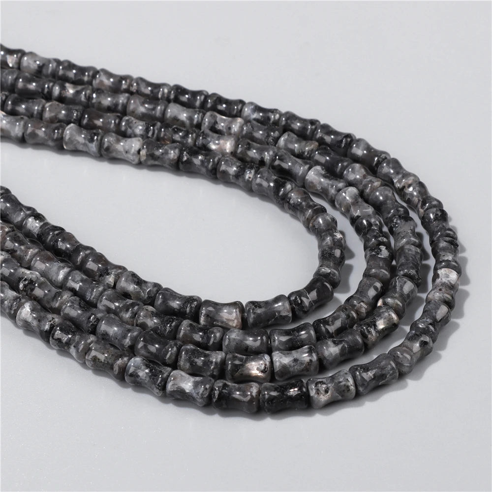 6X10mm Natural Stone Bead Bamboo Shape Aventurine Jaspers Sodalite Loose Spacer Beads For Jewelry Making Handmade DIY Accessorie