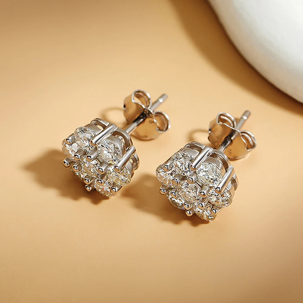 Serenity 3mm D Color Moissanite Earrings For Women Wedding 100% S925 Sterling Silver Plated 18K Stud EarringS Plated 18K Jewelry