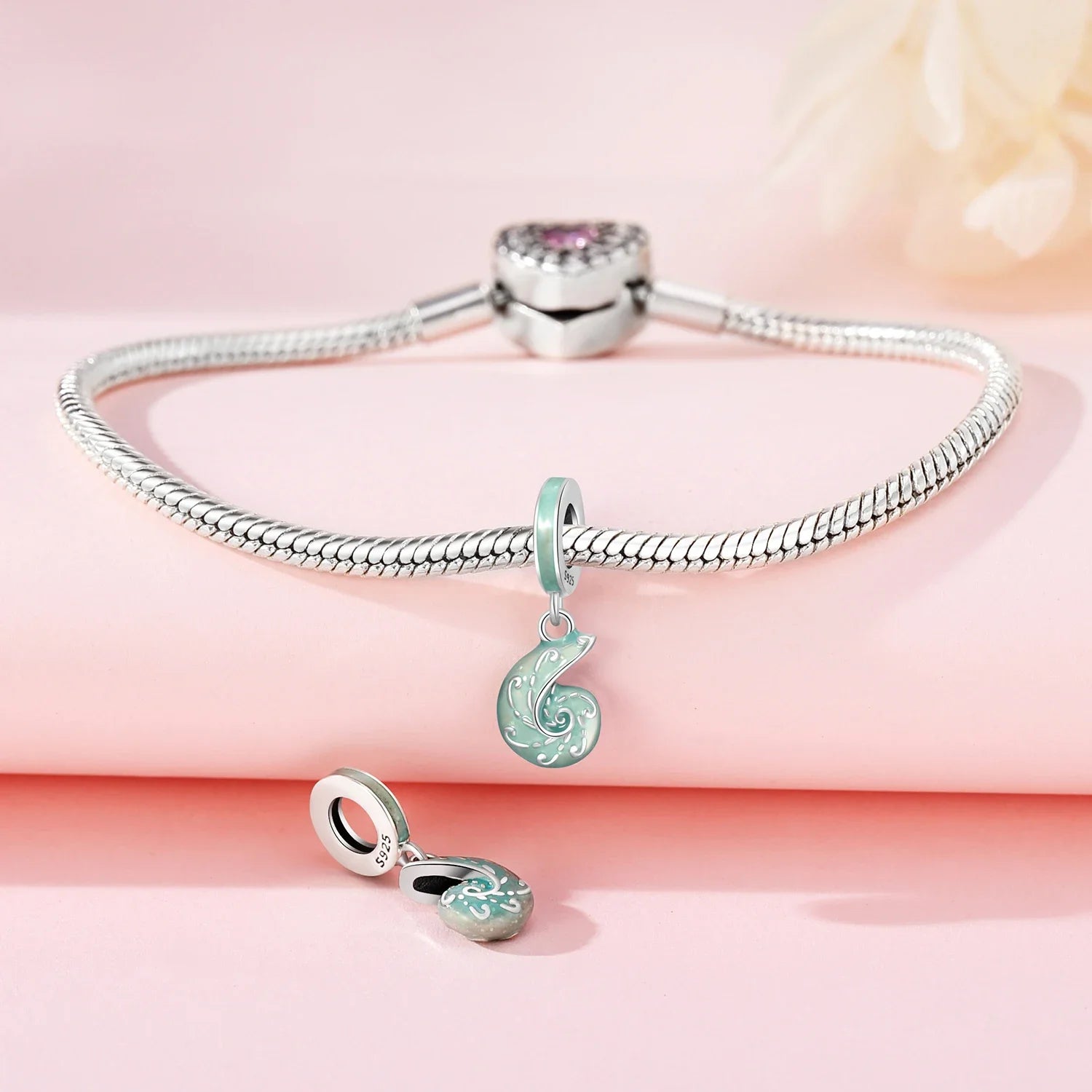 Summer 925 Sterling Silver Sea Mermaid Shell Charm Pendant Beads Fit Charms  Original Bracelet for Women Jewelry Making