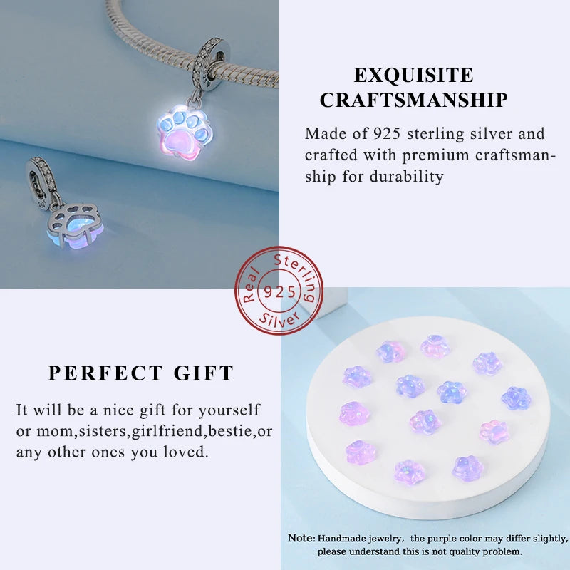 2024 Hot Sales 925 Sterling Silver Pink Charm Beads Pendent For Original Bracelets Charm Dangle Women Gril Jewelry Gifts