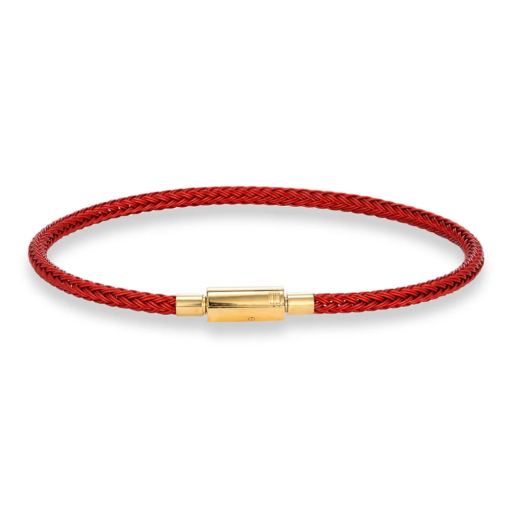 MKENDN Classic Men Women Jewelry 2-3mm Non-fading Steel Wire Thin Rope Bracelet Button Clasp Classic Cuff DIY Charm Bracelet