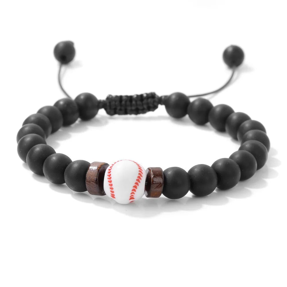 New Handmade Weaven Men Bracelet Adjustable Basketball Baseball Volleyball Rugby Sports Braclet Yoga Meditation Healing Braslet