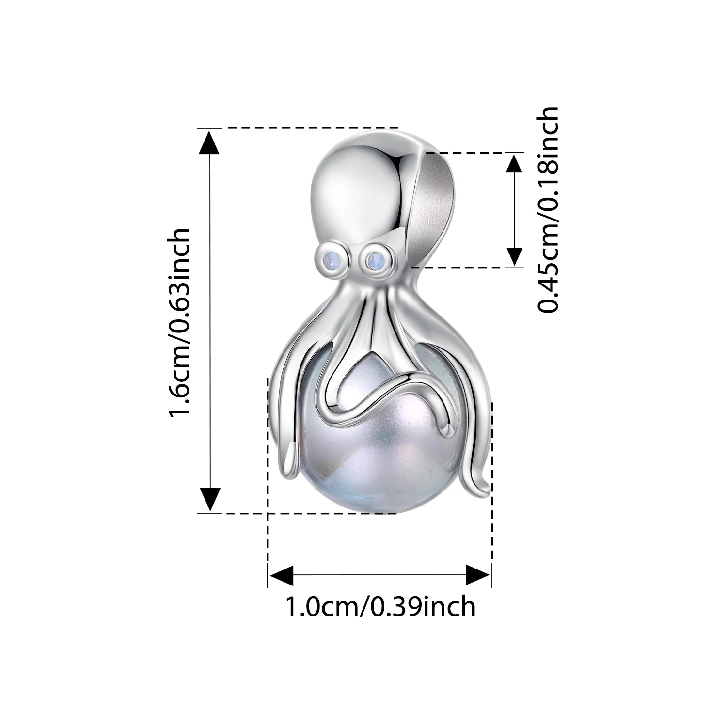 BISAER 925 Sterling Silver Fantasy Turtle Octopus Charm Bead Starfish Seahorse Fishtail Pendant for Women DIY Bracelet Jewelry