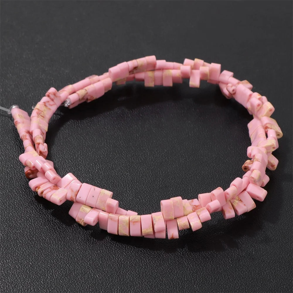 2x5mm Natural Two Hole Stone Bead Rectangle Tiger Eye Quartz Amazonite Loose Spacer Beads For Jewelry Making Bracelet Handmade